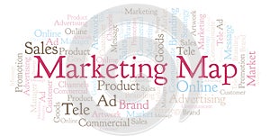 Word cloud with text Marketing Map.