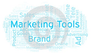 Word cloud with text Marketing Tools.