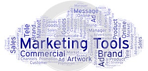 Word cloud with text Marketing Tools.