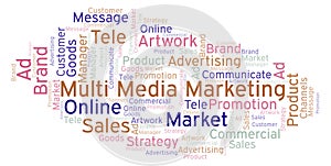 Word cloud with text Multi Media Marketing.
