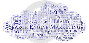 Word cloud with text Search Engine Marketing.