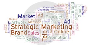 Word cloud with text Strategic Marketing.