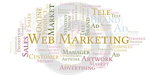 Word cloud with text Web Marketing.