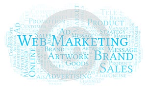 Word cloud with text Web Marketing.