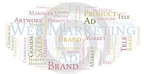 Word cloud with text Web Marketing.