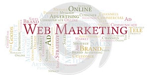 Word cloud with text Web Marketing.