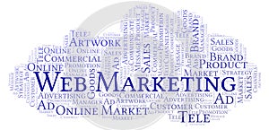 Word cloud with text Web Marketing.