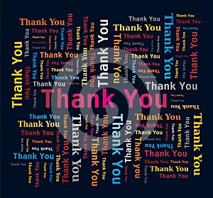 Word Cloud - Thank You - Multicolored Letters photo