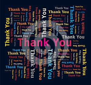 Word Cloud - Thank You - Multicolored Letters