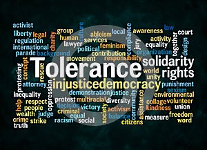 Word Cloud with TOLERANCE concept create with text only