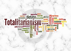 Word Cloud with TOTALITARIANISM concept create with text only