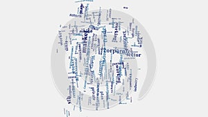 Word cloud typography business corporate world management animation