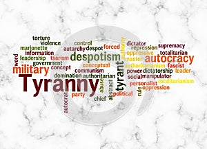 Word Cloud with TYRANNY concept create with text only