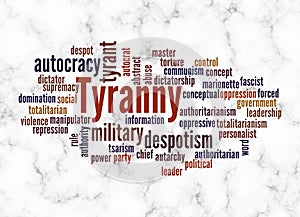 Word Cloud with TYRANNY concept create with text only