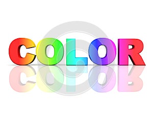 The word COLOR in rainbow colors