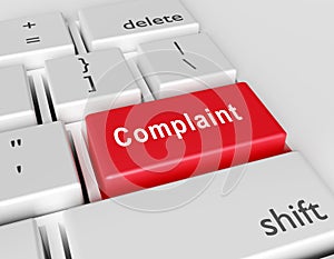 Word Complaint is written on a computer keyboard