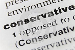 The Word Conservative Close Up