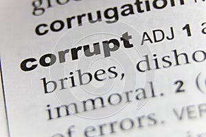 The Word Corrupt Close Up