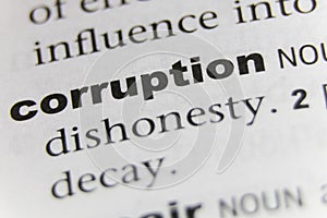 The Word Corruption Close Up photo