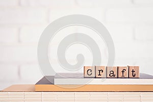 The word CRAFT, letters and copy space background, vintage