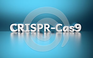 Word CRISPR-Cas9 on blue background
