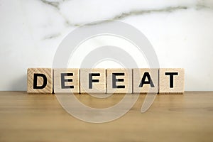 Word defeat from wooden blocks