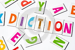 Word diction made of colorful letters photo