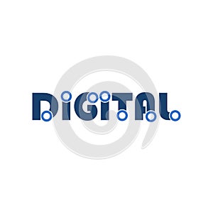 Word DIGITAL icon isolated on white background