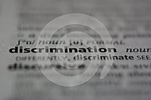 The word DISCRIMINATION