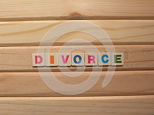 Word Divorce on wood
