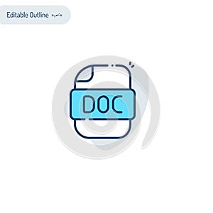 Word document, Doc file type, Document icon, notepad, Writing, File icon, office application, Editable stroke