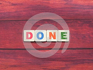Word Done on wood