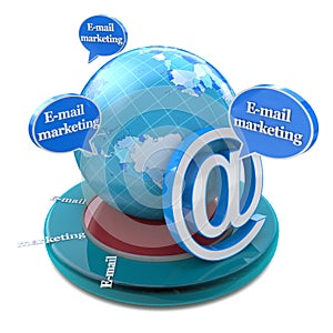 Word E-mail Marketing in speech bubbles