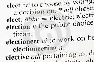 The Word Election from the Dictionary