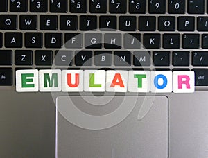 Word Emulator on keyboard background photo