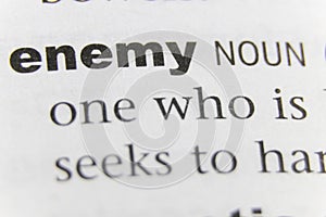 The Word Enemy Close Up