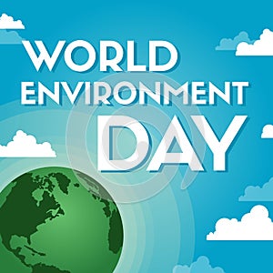 Word environment day poster tree