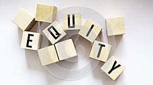 The word EQUITY is composed of building blocks