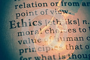 Word Ethics and light bulb