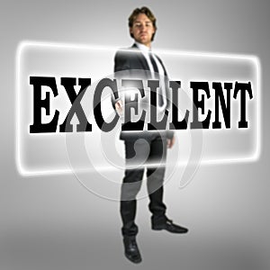 The word Excellent on a virtual interface