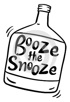 Word expression for booze the snooze in bottle photo