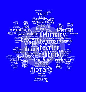 Word February in different languages