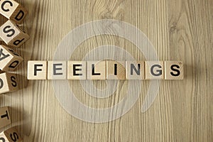 Word feelings from wooden blocks