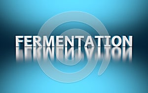 Word Fermentation on blue background