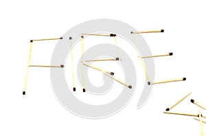 Word fire made of matches