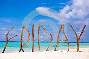 Word Friday made of wood on Boracay island