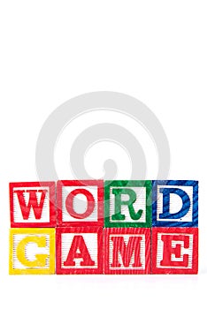 Word Game - Alphabet Baby Blocks on white