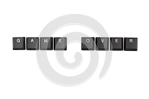 Word game over written on keyboard