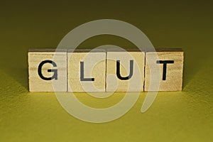 Word glut made from wooden letters