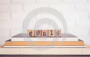 The word GOALS and blank space background, vintage